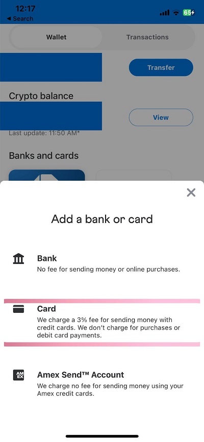 venmo add the card 3