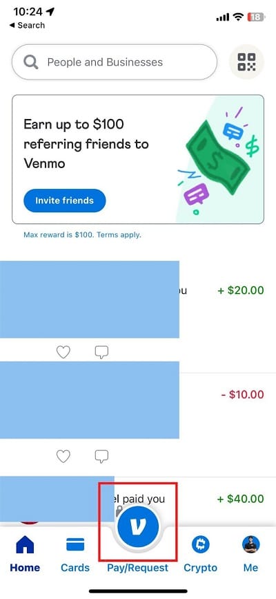 venmo step 1