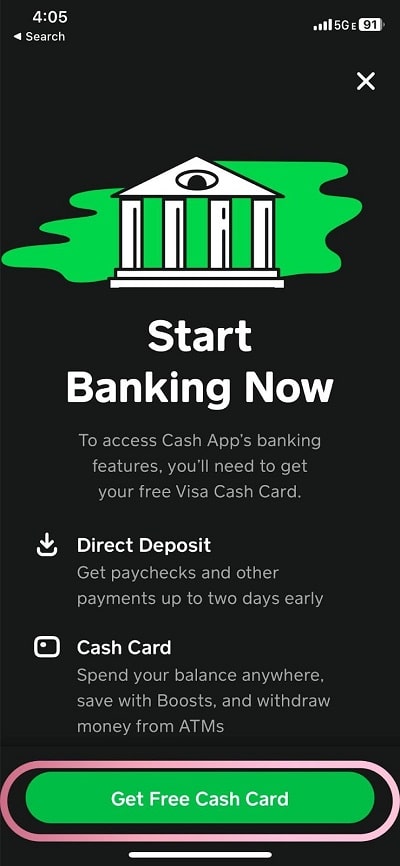 cash app getting the card