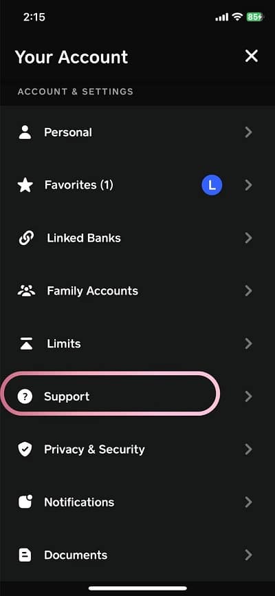 cash app support