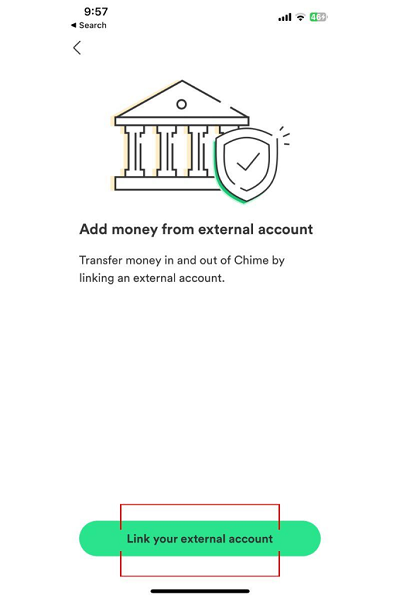chime linking external account