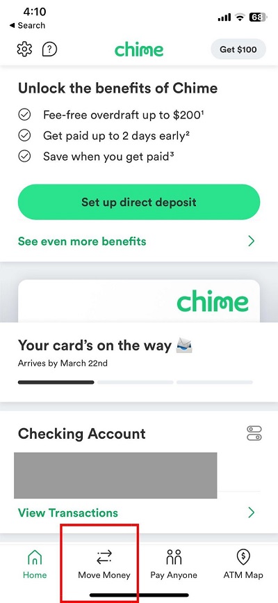 chime set up direct deposit - get the form