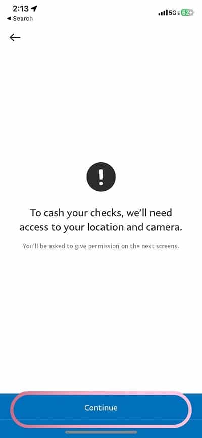 paypal camera access