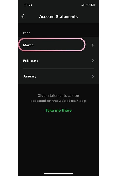 account statements march