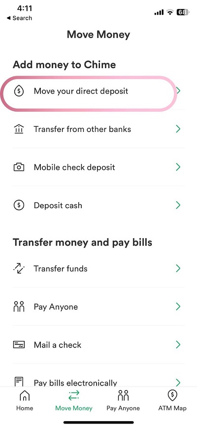 chime direct deposit