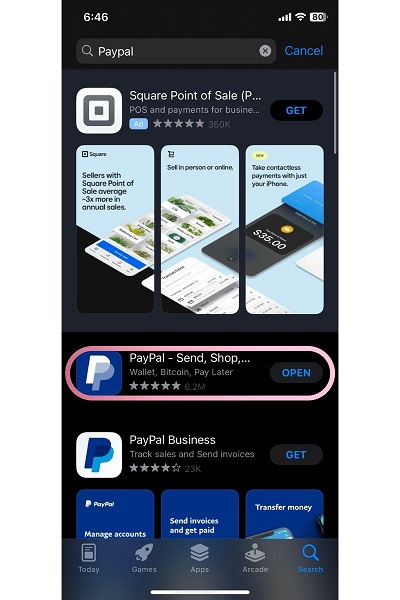 downloading paypal app