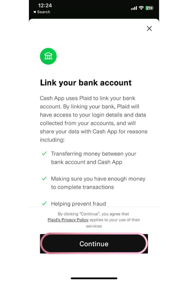 cash app link your bank account