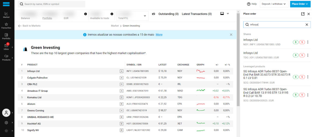 degiro green investing