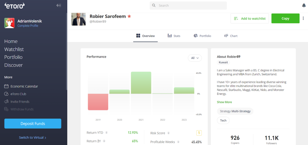 etoro featured trader