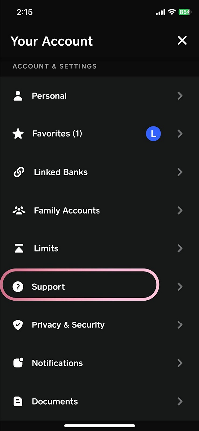 my cash app account support