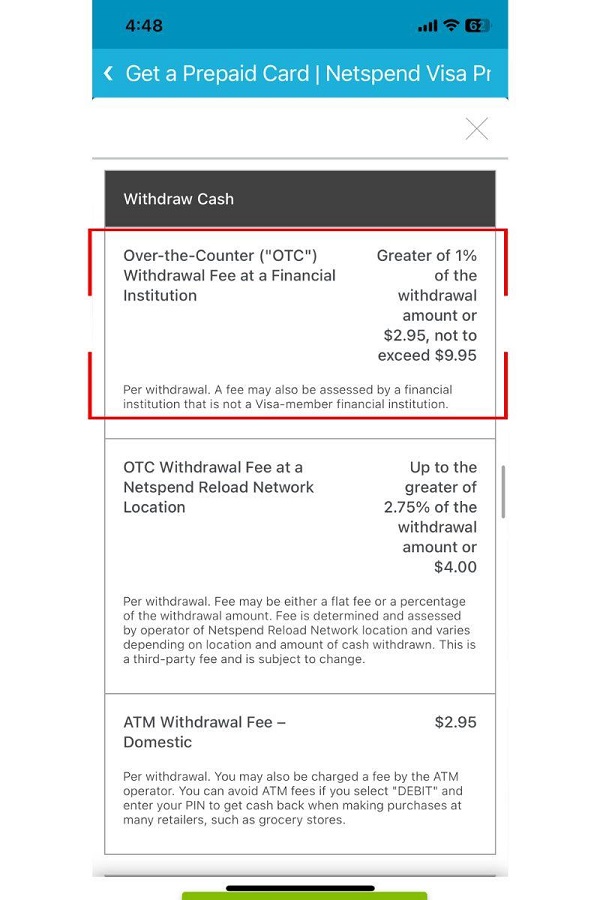 netspend atm withdrawal limit