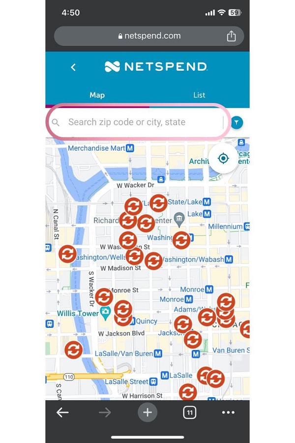 netspend reload center