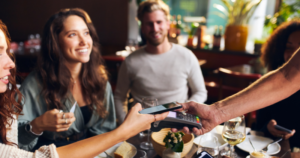 paying contactless in restaurant