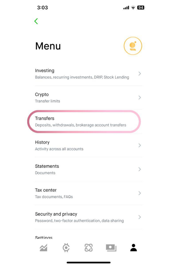 robinhood transfer from other brokerage