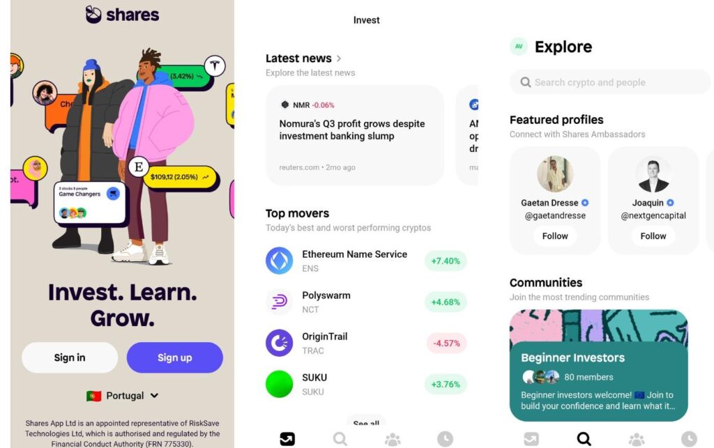 shares investing app