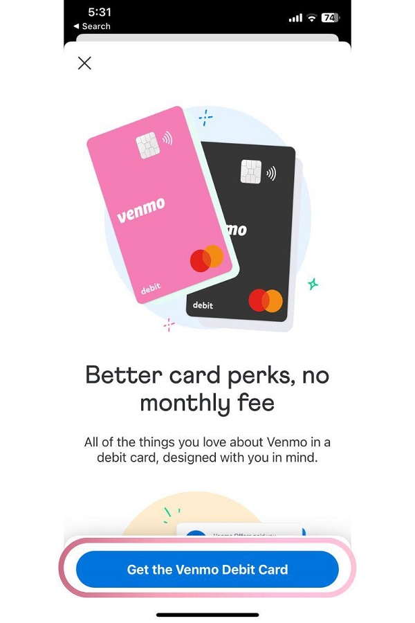 the venmo debit card