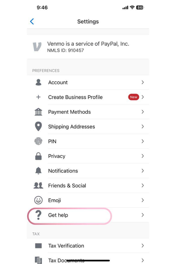 venmo get help