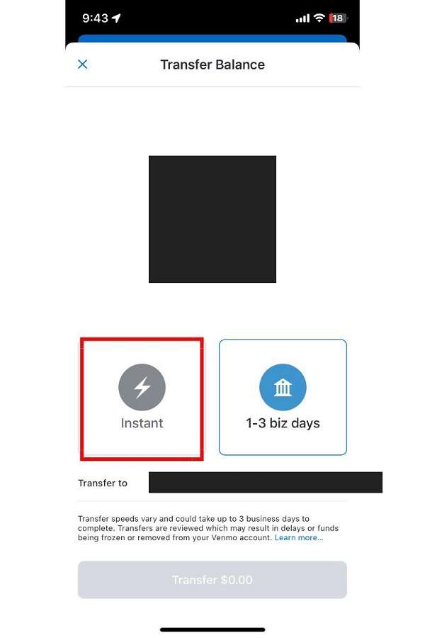 venmo transfer balance